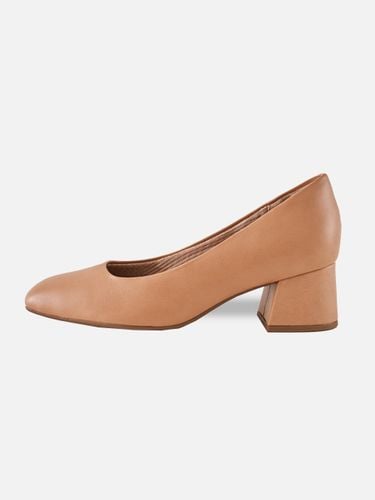 Square Toe Comfort Memory Foam Pumps [Brown] - PICCADILLY - Modalova