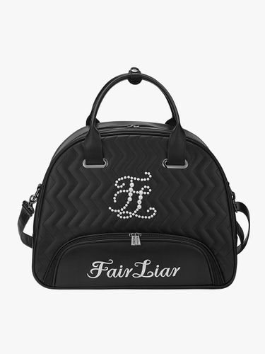 Pearl Quilted Synthetic Leather Boston Bag [Black] - FAIRLIAR GOLF - Modalova