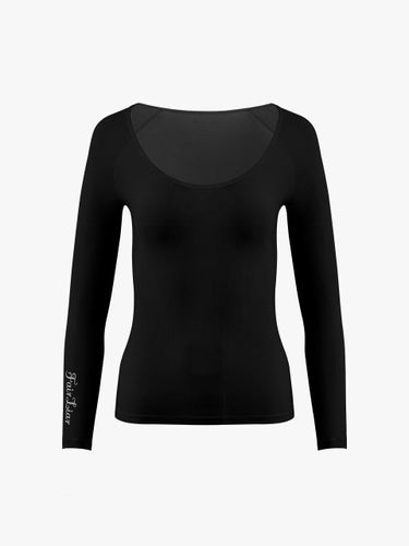 Raglan Deep Round Neck Cooling Slim Fit T-shirt [Black] - FAIRLIAR GOLF - Modalova