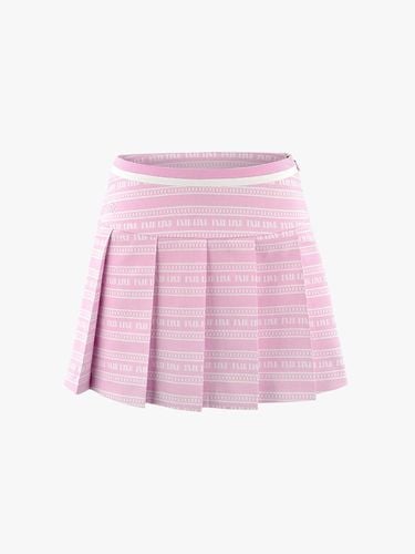 Logo Pattern Pleated Low-Waist Skirt [Pink] - FAIRLIAR GOLF - Modalova