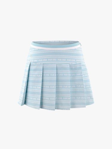 Logo Pattern Print Pleated Low-Waist Skirt [GREEN] - FAIRLIAR GOLF - Modalova