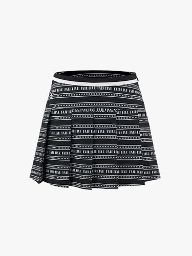 Logo Pattern Pleated Moisture-Wicking Skirt [Black] - FAIRLIAR GOLF - Modalova