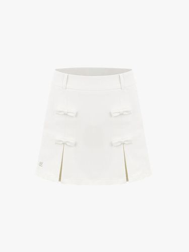 Ribbon Detail High-Waist A-Line Skirt [Beige] - FAIRLIAR GOLF - Modalova