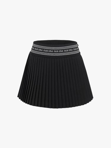 Logo Band Pleated A-line Skirt [Black] - FAIRLIAR GOLF - Modalova