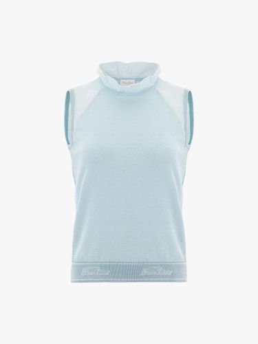 Tulip Neck Sleeveless Cotton Blend Knit [GREEN] - FAIRLIAR GOLF - Modalova