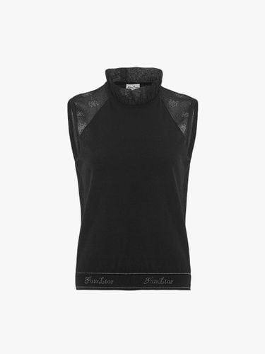 Tulip Neckline Cotton-Nylon Sleeveless Knit [Black] - FAIRLIAR GOLF - Modalova