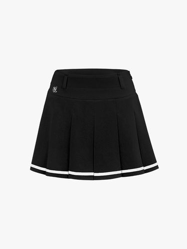 Logo Jacquard Low-Waist Pleated Skirt [Black] - FAIRLIAR GOLF - Modalova