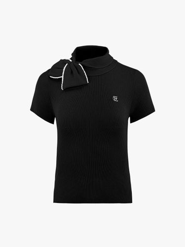 Pearl Ribbon Slim-fit Cool-touch Knit [Black] - FAIRLIAR GOLF - Modalova