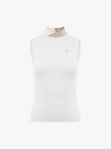 Double High-neck Slim Fit Sleeveless T-shirt [Beige] - FAIRLIAR GOLF - Modalova