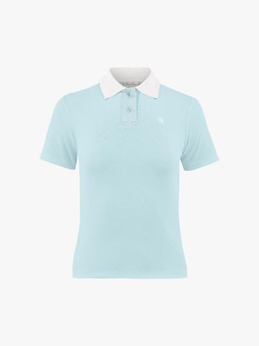 Slim Fit UV Protection Jacquard Collar T-shirt [GREEN] - FAIRLIAR GOLF - Modalova