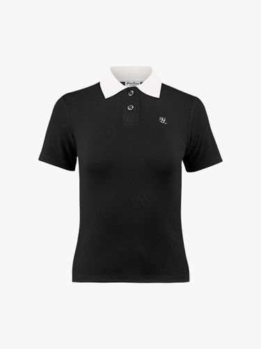 Jacquard Collar Slim Fit T-shirt [Black] - FAIRLIAR GOLF - Modalova