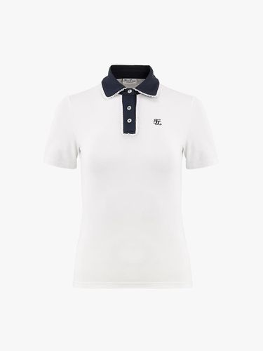 Lace Point Collar Slim Fit T-shirt [Beige] - FAIRLIAR GOLF - Modalova