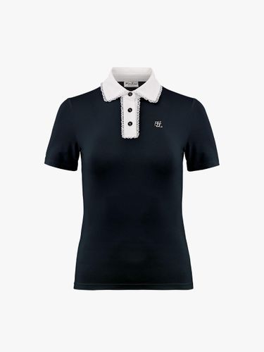 Lace Point Collar Slim Fit T-shirt [Black] - FAIRLIAR GOLF - Modalova