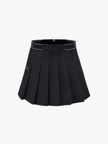 Luxurious Pleated Logo Jacquard Skirt [Black] - FAIRLIAR GOLF - Modalova