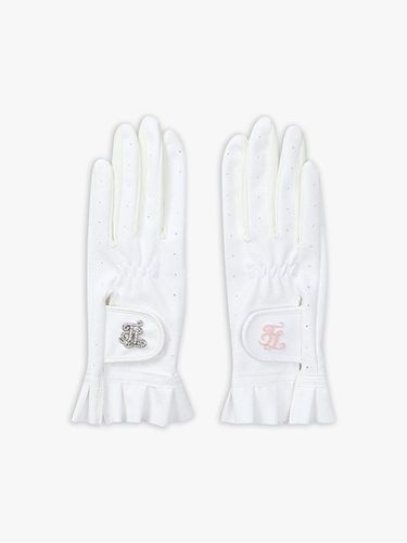 Frill Crystal Synthetic Leather Gloves [Beige] - FAIRLIAR GOLF - Modalova