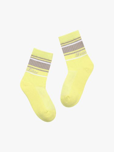 Striped Mesh Knit Ankle Socks [Yellow] - FAIRLIAR GOLF - Modalova