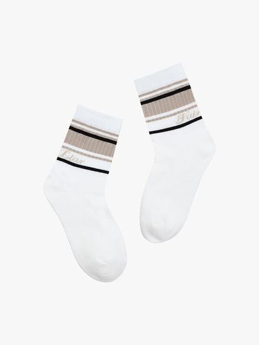 Striped Mesh Breathable Ankle Socks [Beige] - FAIRLIAR GOLF - Modalova