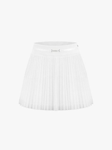 Dot Sheer Pleated A-line Skirt [Beige] - FAIRLIAR GOLF - Modalova