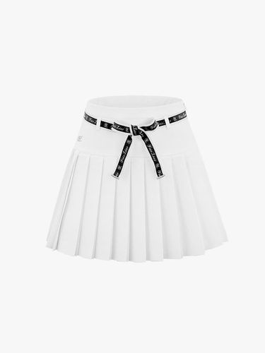 High-waist Ribbon Pleated Water-repellent Skirt [Beige] - FAIRLIAR GOLF - Modalova