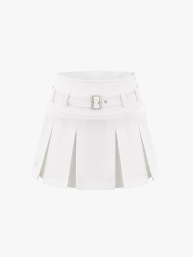 Belt A-line Pleated Skirt [Beige] - FAIRLIAR GOLF - Modalova