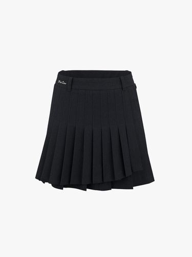 Unbalanced Wrap Pleated A-line Skirt [Black] - FAIRLIAR GOLF - Modalova