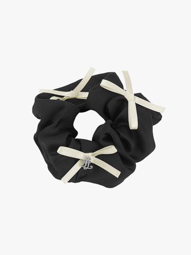 Satin Ribbon Logo Hair Scrunchie [Black] - FAIRLIAR GOLF - Modalova