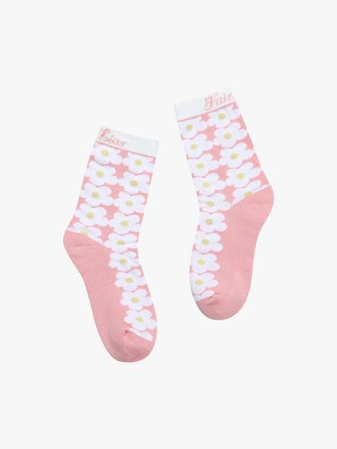 Flower Mesh Ankle Socks [Pink] - FAIRLIAR GOLF - Modalova