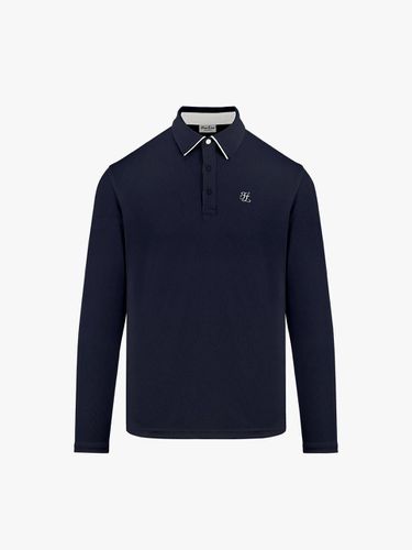 Two-Tone Collar Long Sleeve UV Protection T-Shirt [Navy] - FAIRLIAR GOLF - Modalova