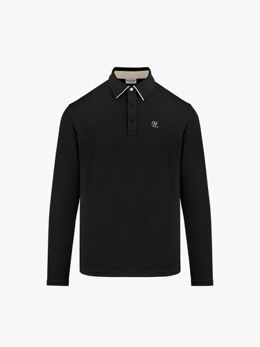 Two-Tone Collar Long Sleeve Performance T-Shirt [Black] - FAIRLIAR GOLF - Modalova