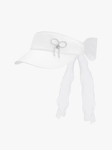 Pearl Ribbon Adjustable UV-Protective Visor [Ivory] - FAIRLIAR GOLF - Modalova