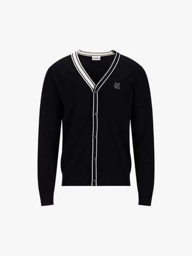 V-neck Relaxed Fit Viscose Cardigan [Black] - FAIRLIAR GOLF - Modalova