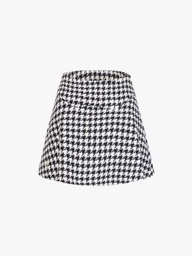 Houndstooth A-line Flare Skirt [Black] - FAIRLIAR GOLF - Modalova