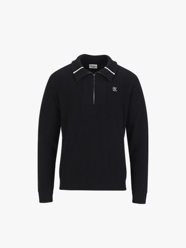 Wool Half-Turtleneck Windproof Stretch Knit [Black] - FAIRLIAR GOLF - Modalova