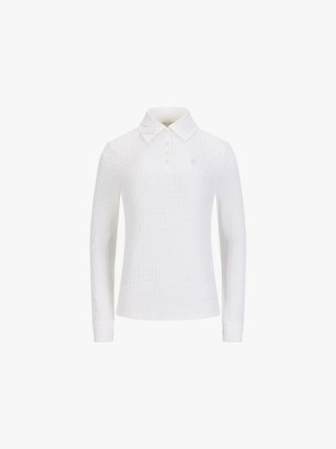 Houndstooth Jacquard Slim Fit T-shirt [Ivory] - FAIRLIAR GOLF - Modalova