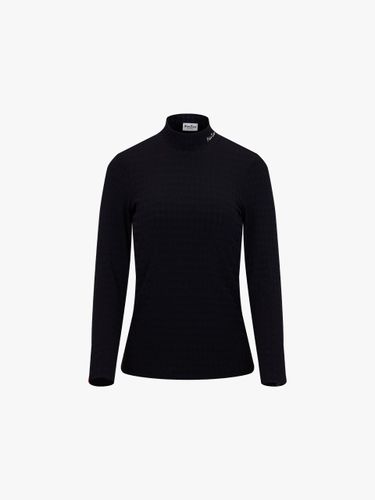 Houndstooth Jacquard High-neck Moisture-wicking T-shirt [Black] - FAIRLIAR GOLF - Modalova