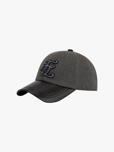 Premium Blend Adjustable Leather Mix Cap [Charcoal Grey] - FAIRLIAR GOLF - Modalova