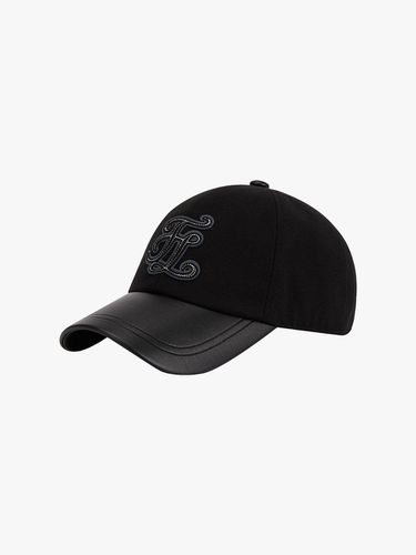 Leather Mix Free Size Cap [Black] - FAIRLIAR GOLF - Modalova