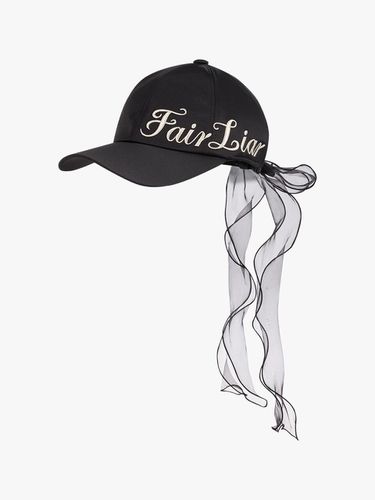 Side Logo Detachable Organza Ribbon Cap [Black] - FAIRLIAR GOLF - Modalova