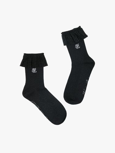 Pleated Glitter Elastic Socks [Black] - FAIRLIAR GOLF - Modalova