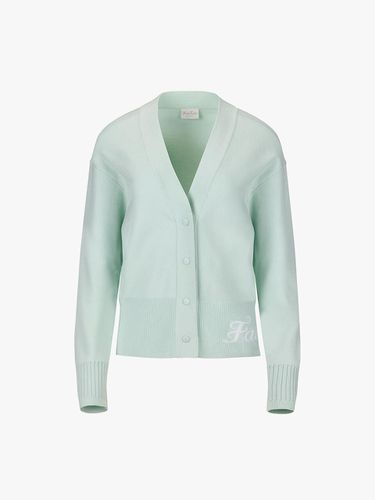 Loose-fit V-neck Drop Shoulder Viscose Cardigan [GREEN] - FAIRLIAR GOLF - Modalova