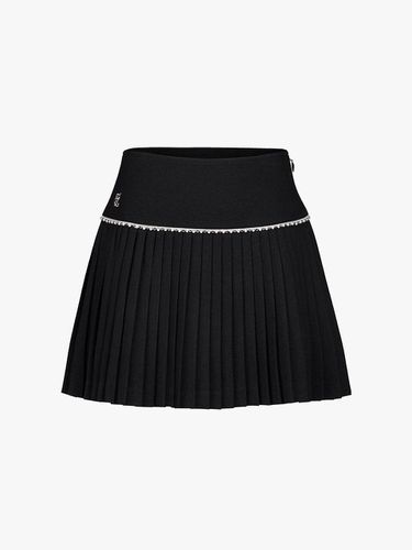 Pearl Beaded Flare Pleated Skirt [Black] - FAIRLIAR GOLF - Modalova