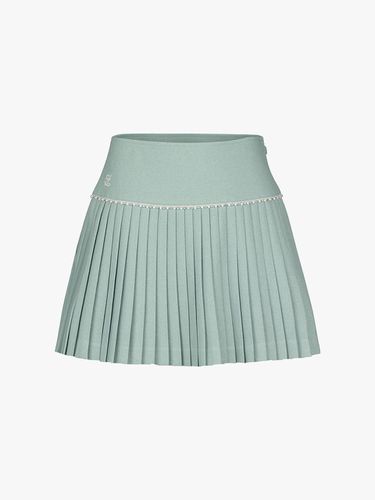 Pearl Beaded Flare Pleated Signature Skirt [GREEN] - FAIRLIAR GOLF - Modalova