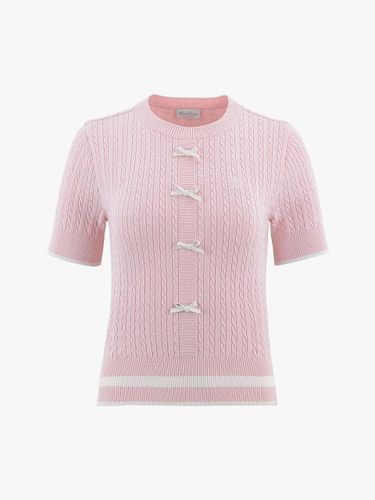 Ribbon Cable Cropped Semi-Slim Knit [Pink] - FAIRLIAR GOLF - Modalova