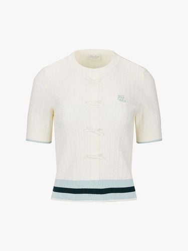 Ribbon Cable Semi-Slim Crop Knit [Ivory] - FAIRLIAR GOLF - Modalova