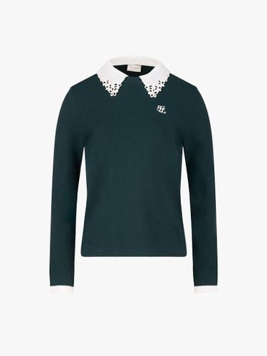 Detachable Lace Pearl Embroidered Knit [Dark Green] - FAIRLIAR GOLF - Modalova