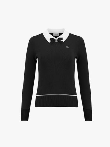 Stand Collar Rayon Blend Knit [Black] - FAIRLIAR GOLF - Modalova