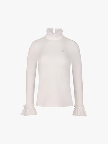 Frill Sleeve High-neck Chiffon T-shirt [Ivory] - FAIRLIAR GOLF - Modalova