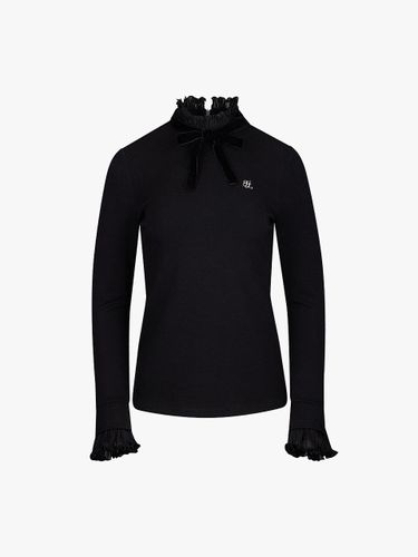 Detachable Velvet Ribbon Premium T-shirt [Black] - FAIRLIAR GOLF - Modalova