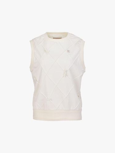 Quilted Ribbon Point Silk-Like Vest [Cream] - FAIRLIAR GOLF - Modalova