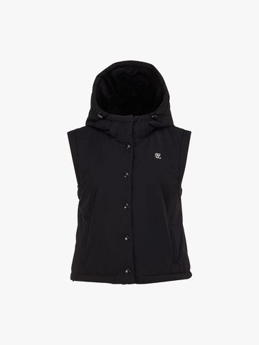 Padded Cropped Hooded Lightweight Vest [Black] - FAIRLIAR GOLF - Modalova